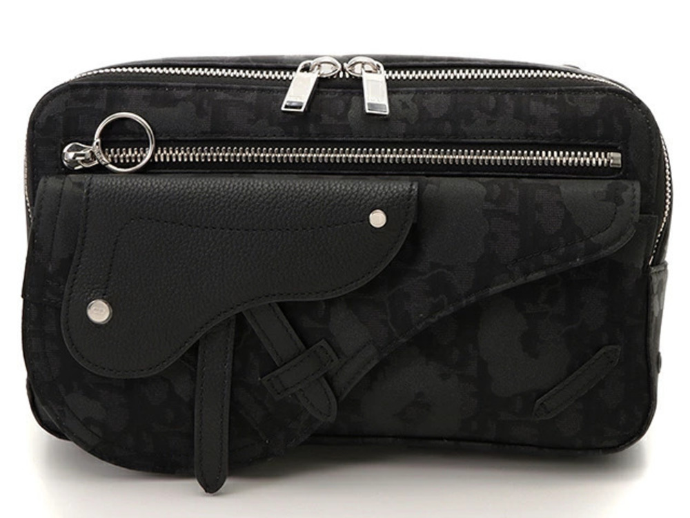 Christian Dior Homme Shadow Black Oblique Crossbody Bag Trotter Black